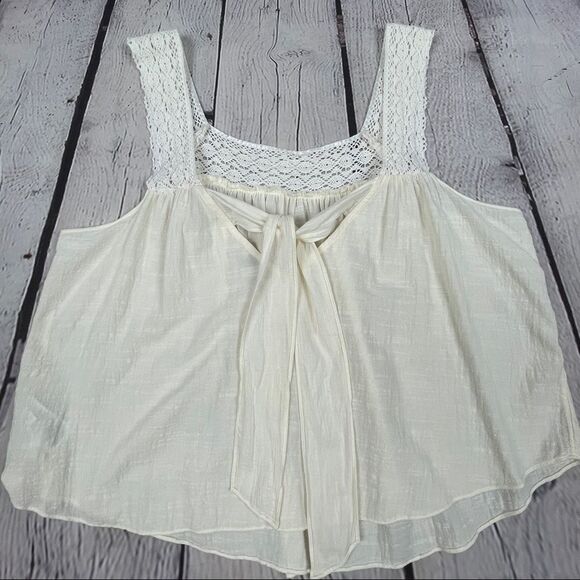 MADEWELL lightweight cotton blend beige crochet tie-back tank top, size XL - Picture 7 of 16